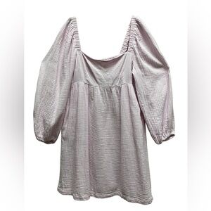 J Crew Women’s Casual Babydoll Mini Dress With Square Neck In Pink Sz L NWT